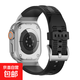 適用于蘋(píng)果S10表帶iwatch手表帶高級鈦頭橡膠applewatch987代男女ultra2Ultra個(gè)性時(shí)尚s腕帶 黑色 45mm（iwatch7/8/9代）