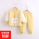 兒童內衣套裝無(wú)骨寶寶衣服三層保暖對開(kāi)套裝嬰兒服a類(lèi)春秋打底衣 71104黃色 90 90（18-24月）
