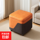 【京配物流】實(shí)木凳家用儲物凳收納凳沙發(fā)腳凳門(mén)口換鞋凳拼色矮凳 加大實(shí)木儲物-橙灰拼色30*30*30