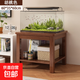 小魚(yú)缸架強承重層架客廳雙層水族館魚(yú)缸專(zhuān)用置物架底座架子 【實(shí)木加粗腿】胡桃色60*35*60cm