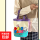 可愛(ài)插畫(huà)收納包小狗水桶型手提帆布包少女心媽咪包便當袋上班拎包 兔子派對20*22cm