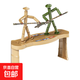 竹節人對戰玩具六年級語(yǔ)文教材兒童木偶雙人PK玩具親子交流禮物 綠+黃竹節人【對站臺+16武器+8表情+禮盒】