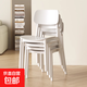 靠背椅子餐椅家用現代簡(jiǎn)約加厚久坐舒服塑料凳子北歐網(wǎng)紅商用餐桌 奶白色四把裝【加固出口品質(zhì)】