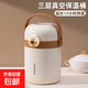 保溫飯盒304不銹鋼長(cháng)效保溫飯桶大容量三層便攜提鍋學(xué)生帶飯餐盒 棕色1.5L+餐具+保溫包【真空】