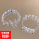 蝴蝶串珠手鏈女款小眾精致手串高顏值閨蜜學(xué)生黨手飾 云水藍手鏈兩件套