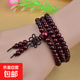 紫檀木小佛珠手鏈男士108顆檀香木質(zhì)多圈多層手串女手鐲手珠飾品 6mm*108顆紅棕結