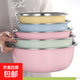 不銹鋼盆子加厚洗菜籃廚房家用湯盆套裝圓形和面盆打蛋彩色盆 23-25-27-29-31CM彩色盆五個(gè)裝