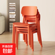 靠背椅子餐椅家用現代簡(jiǎn)約加厚久坐舒服塑料凳子北歐網(wǎng)紅商用餐桌 橘色單四把裝【加固出口品質(zhì)】