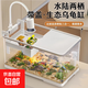 烏龜飼養缸家用養烏龜專(zhuān)用缸豪華大別墅帶曬臺過(guò)濾生態(tài)造景養龜箱 30【天鵝白】豪華套餐kt-dwg-30-4白色