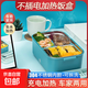 電熱飯盒車(chē)載免注水加熱飯盒可充電可插電保溫自熱便攜學(xué)生上班族熱飯神器便當盒 1L （省心）電池款/商務(wù)灰+家用車(chē)載