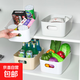 純色桌面收納盒家用化妝品置物架衛(wèi)生間廚房宿舍雜物零食塑料盒 混色小號兩個裝