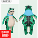 年會(huì )聯(lián)歡會(huì )青蛙卡通人偶服裝充氣人穿網(wǎng)紅成人活動(dòng)行走表演玩偶服 綠青蛙充氣服普通透明面罩款 XS120-140
