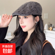 日系覆古小眾高級感波點(diǎn)前進(jìn)帽子女春秋季顯臉小百搭畫(huà)家帽前進(jìn)帽 E-996【灰色】百搭波點(diǎn)前進(jìn)帽