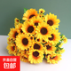 向日葵仿真花擺件太陽(yáng)花假花擺設工程花塑料小花束客廳餐桌裝飾花 3束向日葵