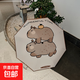 創(chuàng  )意卡通動(dòng)物雨傘可愛(ài)熊貓小貓小狗印花晴雨折疊傘黑膠防曬太陽(yáng)傘 卡皮巴拉