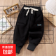 兒童加絨棉褲冬天加厚燈芯絨運動(dòng)褲一體絨兒童長(cháng)褲男女童休閑褲 黑色（一體絨） 100 cm