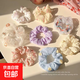 韓系碎花大腸發(fā)圈高級頭繩復古秋冬布藝發(fā)繩蕾絲清新發(fā)飾新款頭飾 【隨機顏色】1個(gè)裝