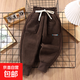 兒童加絨棉褲冬天加厚燈芯絨運動(dòng)褲一體絨兒童長(cháng)褲男女童休閑褲 咖啡色（一體絨） 100 cm