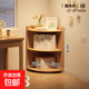 三角轉角柜墻角置物架客廳臥室拐角墻邊柜子扇形收納柜書(shū)架邊角柜 3層柜|30*30*90cm 【田園橡木色】
