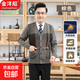 爺爺開(kāi)衫毛衣中老年人男裝V領(lǐng)紐扣羊毛外套爸爸寬松長(cháng)袖針織線(xiàn)衫 XC-2519棕色 2XL -推薦【145-165斤】左右