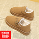 平底勃肯鞋女加絨保暖雪地靴女2025新款冬季樂(lè )福鞋豆豆鞋博肯棉鞋 栗色 40