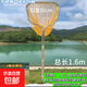不銹鋼一體成型抄網(wǎng)雙管六角雙邊框撈魚(yú)撈蝦趕海網(wǎng)超硬抄魚(yú)網(wǎng)漁具 總長(cháng)1.6米,黃布，網(wǎng)眼2毫米