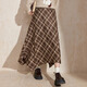 藍語(yǔ)復古美拉德咖格紋半身裙2025秋季新品不規則顯瘦長(cháng)裙 咖格紋 現貨 2XL 【建議140-160斤】