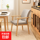 實(shí)木餐桌椅子扶手椅家用餐廳椅學(xué)生學(xué)習椅簡(jiǎn)約商用洽談椅靠背椅 【免漆】原木色000