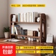 實(shí)木桌面書(shū)架書(shū)房學(xué)生置物架辦公立式文件收納架客廳帶隔斷展示架 【帶隔斷|進(jìn)口松木】胡桃色80CM