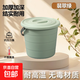 新款塑料水桶手提加厚洗衣桶家用儲水桶圓形桶宿舍洗衣桶裝水桶 翡翠綠帶蓋 5.5L