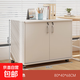 文件柜帶鎖收納柜儲物柜資料柜置物柜移動(dòng)矮柜辦公桌邊柜家用 兩門(mén)帶鎖|暖白色80*40