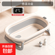 嬰兒洗澡盆兒童浴盆大號寶寶可折疊可坐可躺洗澡神器新生兒童用品 【觸屏感溫】火山灰
