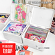 名片盒ins風(fēng)純白翻蓋收納盒防塵卡片收納桌面文具整理盒 白色翻蓋式收納盒2個(gè)裝