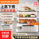 【京東精選】蘇泊爾同款電蒸鍋SUOPUER大容量60L電蒸煮一體多層早餐機(jī)電蒸籠家用小型多功能預(yù)約高配不銹鋼款 【60L三層大容量】不銹鋼款+四個(gè)燉盅