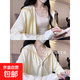 【寬松】防曬衣女款夏季2025新款冰絲透氣超薄開衫外套上衣 YR-1033 奶黃色 L 【105-125斤】