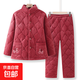 女式家居服秋冬季睡衣加厚夾棉法蘭絨珊瑚絨棉襖套裝新款保暖外出 玫紅色 Y82-1 XL 建議105-120斤