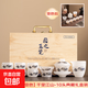 千里江山白玉琉璃功夫茶具套裝高檔品茗茶杯蓋碗整套茶具伴手禮 【可變色】千里江山-10頭典藏禮盒裝