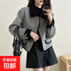 小香風(fēng)外套女短款秋冬氣質(zhì)感小個(gè)子雙面呢毛呢大衣外套開(kāi)衫女士 灰色 S 【85-120斤】