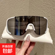 賽博朋克騎行眼鏡防風(fēng)沙護目太陽(yáng)眼鏡遮陽(yáng)滑雪登山墨鏡男女潮 白框水銀片【防風(fēng)騎行】