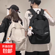 國貨同款雙肩包男士休閑大容量高中背包女男初中生大學(xué)生防水書(shū)包 店長(cháng)推薦經(jīng)典白+加油鴨掛件