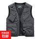 男士薄款馬甲多口袋休閑背心V領(lǐng)馬夾外套9866 灰色 薄款 2XL 145-160斤