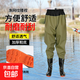 齊腰下水褲半身加厚超輕防水衣服雨褲釣捕魚(yú)水叉褲透氣男連體雨靴 漁網(wǎng)紋腰叉 40