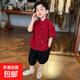 男童夏季中國風(fēng)套裝幼兒園六一表演服小男孩新中式國學(xué)兩件套唐裝 紅色 130