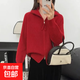 半高領(lǐng)拉鏈慵懶風(fēng)毛衣外套女秋冬季2025年新款設計感針織開(kāi)衫上衣 4482紅色 M  【建議96斤-110斤】