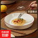 歐式高級(jí)陶瓷盤圓形加厚深盤復(fù)古簡(jiǎn)約餐具 純白福線-8英寸飯盤2個(gè)裝
