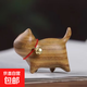 小黑貓檀木把玩擺件可愛(ài)小貓手工桌面治愈系創(chuàng  )意禮物手把件木雕刻 自信貓1