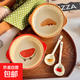 【兩碗兩勺】7.5英寸水果可頌陶瓷泡面碗釉下彩好看手繪家用餐具 【西瓜+可頌】6英寸面碗+勺子 （2碗2勺） 高溫釉下彩材質(zhì)