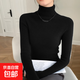 精仿高領(lǐng)羊毛衫女修身內搭打底衫堆堆領(lǐng)秋冬季保暖針織緊身毛衣 黑色 L