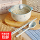 2025新款雪花泡面碗帶蓋勺筷少女心治愈系大容量學(xué)生宿舍螺螄粉碗 【初雪藍】--6英寸泡面碗 【兩件套】 面碗+蓋