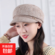 中老年人帽子女春季奶奶貝雷帽媽媽帽老人帽春季天薄款八角帽 卡其色 均碼